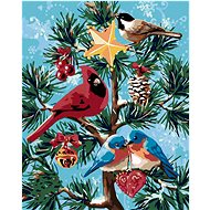 Diamondi - DOGS AND CHRISTMAS TREE, 40x50 cm, off canvas on frame - Diamond Painting