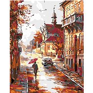 Diamondi - AUTUMN STREET AT THE END OF THE CITY, 40x50 cm, without frame and without canvas shut off - Diamond Painting