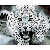 Diamondi - Diamond painting - BLACK AND WHITE LEOPARD, 40x50 cm, Off canvas on frame - Diamond Painting
