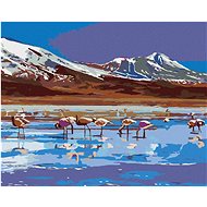 Diamondi - LAKE WITH FLAMES, 40x50 cm, stretched canvas on frame - Diamond Painting
