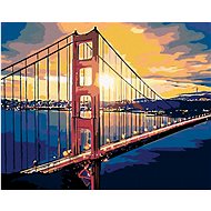 Diamondi - BRIDGE AND SUNRISE, 40x50 cm, unframed and without canvas - Diamond Painting