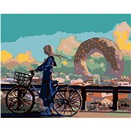 Diamondi - GIRL ON A WHEEL, 40x50 cm, off canvas on frame - Diamond Painting