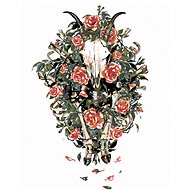 Diamondi - GOAT'S SKULL IN FLOWERS, 40x50 cm, without frame and without canvas shut off - Diamond Painting
