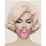 Diamondi - MARILYN WITH A PURPLE, 40x50 cm, stretched canvas on frame - Diamond Painting