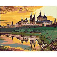 Diamondi - MIRROR BY THE WATER AND SUNSET, 40x50 cm, without frame and without canvas shut off - Diamond Painting