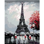 Diamondi - Diamond painting - Eiffel Tower with Red Tree - Diamond Painting