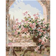Diamondi - FLOWERS IN THE WINDOW, 40x50 cm, off canvas on frame - Diamond Painting