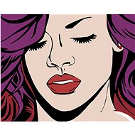 Diamondi - GIRL AND PURPLE HAIR, 40x50 cm, stretched canvas on frame - Diamond Painting