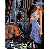 Diamondi - CHESS GIRL IN BLUE, 40x50 cm, stretched canvas on frame - Diamond Painting