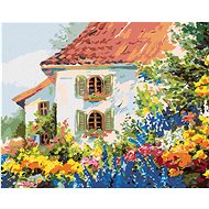 Diamondi - HOUSE IN A FLOWER GARDEN, 40x50 cm, stretched canvas on frame - Diamond Painting