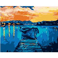 Diamondi - MOLO WITH A BOAT ON THE SEA, 40x50 cm, without frame and without canvas shut off - Diamond Painting
