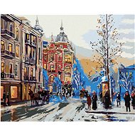 Diamondi - WINTER CITY STREET, 40x50 cm, without frame and without canvas shut off - Diamond Painting