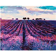Diamondi - LEVANDULO FIELD AND TREES IN THE DISTANCE, 40x50 cm, stretched canvas on frame - Diamond Painting