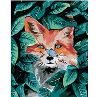 Diamondi - Red Fox and Green Leaves, 40x50 cm, off canvas on frame - Diamond Painting