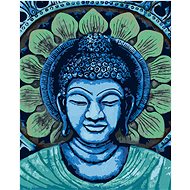 Diamondi - GREEN-Blue Buddha, 40x50 cm, stretched canvas on frame - Diamond Painting