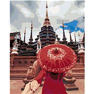 Diamondi - WOMAN AT THE TEMPLE, 40x50 cm, without frame and without canvas shut off - Diamond Painting