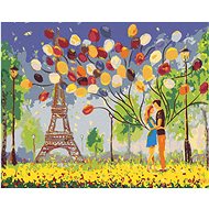 Diamondi - PAIR WITH BALLOONS IN PARIS, 40x50 cm, off canvas on frame - Diamond Painting