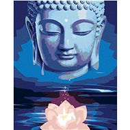 Diamondi - BLUE BUDDHA WITH LOTUS, 40x50 cm, stretched canvas on frame - Diamond Painting