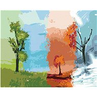 Diamondi - ONE TREE - FOUR SEASONAL PERIODS, 40x50 cm, without frame and without canvas shut off - Diamond Painting
