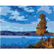 Diamondi - LAKE WITH BLUE SKY, 40x50 cm, without frame and without canvas shut off - Diamond Painting
