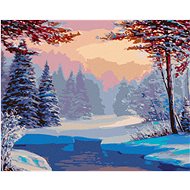 Diamondi - ZASNEˇZˇENA´ COUNTRY WITH A RˇEKA, 40x50 cm, without frame and without canvas switching o - Diamond Painting