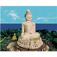 Diamondi - BUDDHA AND THE OCEAN, 40x50 cm, without frame and without canvas shut off - Diamond Painting