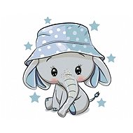 Diamondi - LITTLE ELEPHANT WITH CAP, 40x50 cm, without frame and without canvas shut off - Diamond Painting