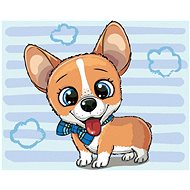 Diamondi - CUTE DOG WITH BUTTERFLY, 40x50 cm, without frame and without canvas shut off - Diamond Painting