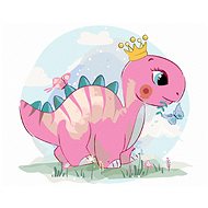 Diamondi - PINK DINOSAURUS, 40x50 cm, without frame and without canvas shut off - Diamond Painting