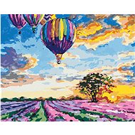 Diamondi - HORSE-SHAPED BALLOONS AND LEVANDULE, 40x50 cm, without frame and without canvas shut off - Diamond Painting
