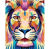 Diamondi - COLOUR LION WITH UPPER VIEW, 40x50 cm, without frame and without canvas shut off - Diamond Painting
