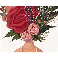 Diamondi - FLOWER WOMAN AND ROSES, 40x50 cm, unframed and without canvas shut off - Diamond Painting