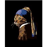 Diamondi - CAT LIKE A GIRL WITH A PEARL, 40x50 cm, without frame and without canvas shut off - Diamond Painting