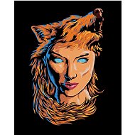 Diamondi - WOMAN AND A WOLF HABIT, 40x50 cm, without frame and without canvas shut off - Diamond Painting