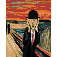 Diamondi - EXCLAMATION AND HAT - INSPIRATION E. MUNCH, 40x50 cm, stretched canvas on frame - Diamond Painting