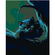 Diamondi - NIGHT LIFE OF A CAT, 40x50 cm, stretched canvas on frame - Diamond Painting