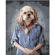 Diamondi - DOG IN CLOTHING, 40x50 cm, off canvas on frame - Diamond Painting