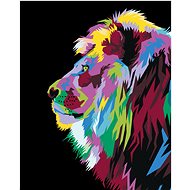 Diamondi - COLOUR LION FOCUSED FROM THE SIDE, 40x50 cm, without frame and without canvas shut off - Diamond Painting