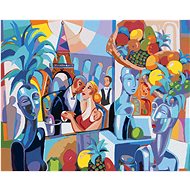 Diamondi - ABSTRACT RESTAURANT IN PARIS, 40x50 cm, stretched canvas on frame - Diamond Painting