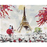 Diamondi - EIFFEL'S TOWER AND WOMAN WITH FLOWERS, 40x50 cm, unframed and without canvas shut off - Diamond Painting