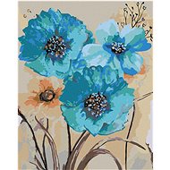 Diamondi - ABSTRACT OF BLUE FLOWERS III, 40x50 cm, without frame and without canvas shut off - Diamond Painting