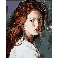 Diamondi - PAINTED WOMAN WITH RED HAIR, 40x50 cm, stretched canvas on frame - Diamond Painting