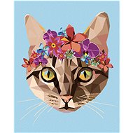 Diamondi - CAT AND FLOWER CROWN, 40x50 cm, without frame and without canvas shut off - Diamond Painting