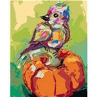 Diamondi - colourFUL PIG ON A PUMPKIN, 40x50 cm, stretched canvas on frame - Diamond Painting