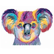 Diamondi - colourFUL KOALA ON WHITE BACKGROUND, 40x50 cm, off canvas on frame - Diamond Painting
