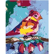 Diamondi - COLOURED BIRD ON A TOWER, 40x50 cm, stretched canvas on frame - Diamond Painting