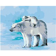 Diamondi - POLAR BEAR AND BEARS, 40x50 cm, without frame and without canvas shut off - Diamond Painting