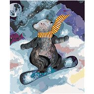 Diamondi - Diamond painting - BEAR ON SNOWBOARD - Diamond Painting
