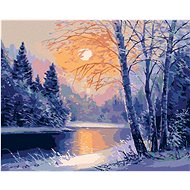 Diamondi - WINTER RIVER AND Bare Trees, 40x50 cm, off canvas on frame - Diamond Painting
