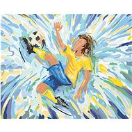 Diamondi - FOOTBALLER ON A BLUE BACKGROUND, 40x50 cm, without frame and without canvas switching off - Diamond Painting